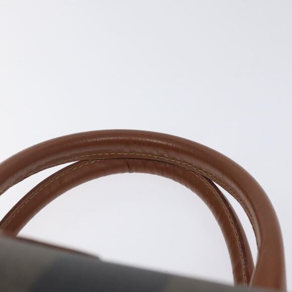 FENDI Pecan Canvas Hand Bag Brown Black Gold - Picture 8 of 12